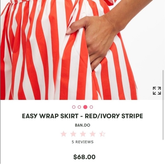 Red and white striped skirt and top set from ban.do - Picture 3 of 6